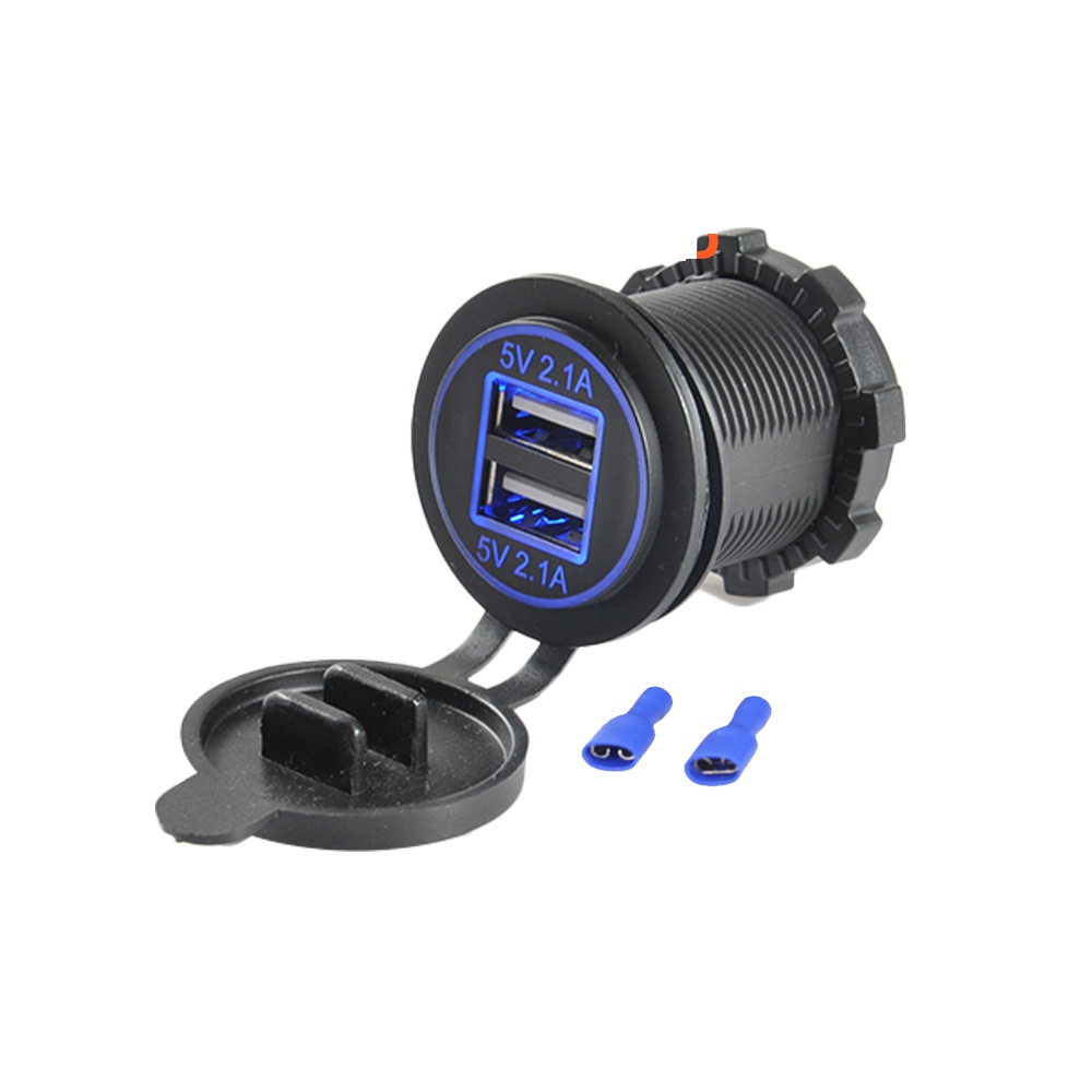 Розетка USB электрическая, двойная, встроенная, с заземлением Led Favourite