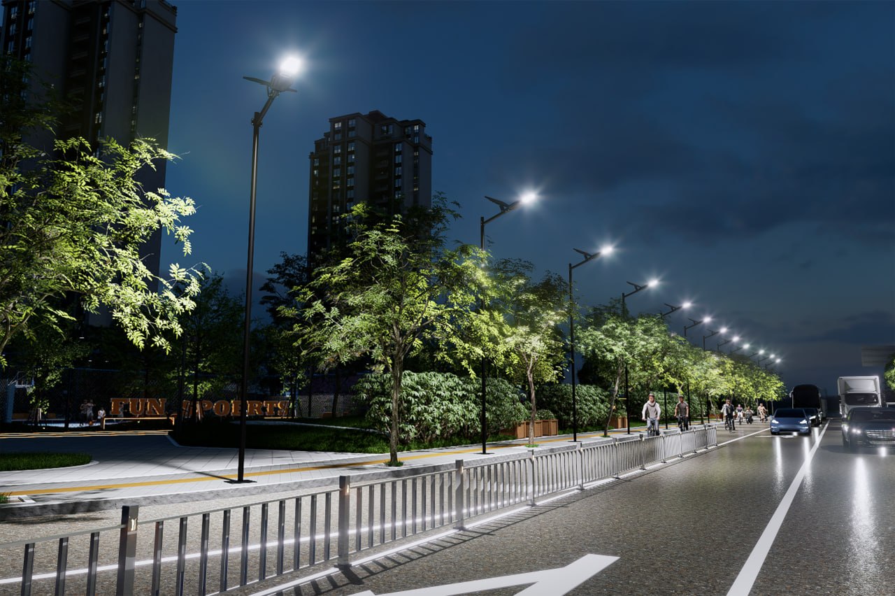 Уличный светодиодный светильник на солнечной батарее Led Favourite MJ-NOVA-300W